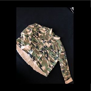 Camo Crop Jean Jacket